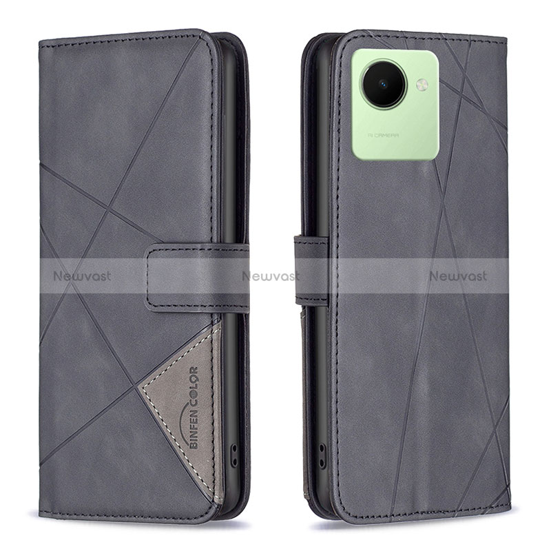 Leather Case Stands Flip Cover Holder B08F for Realme C30