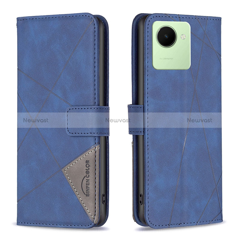 Leather Case Stands Flip Cover Holder B08F for Realme C30