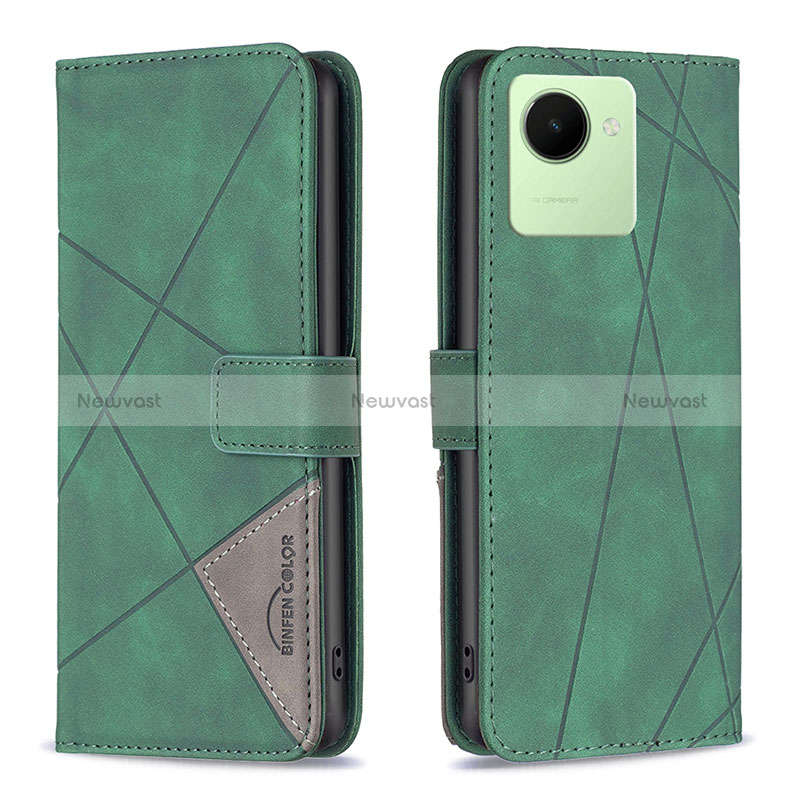 Leather Case Stands Flip Cover Holder B08F for Realme C30