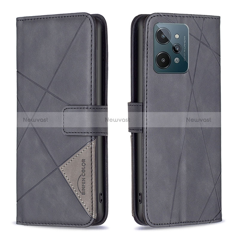 Leather Case Stands Flip Cover Holder B08F for Realme C31