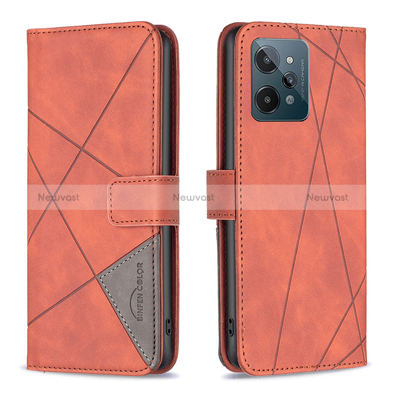 Leather Case Stands Flip Cover Holder B08F for Realme C31