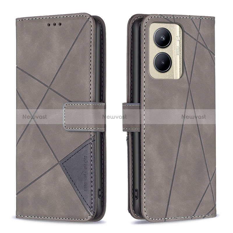 Leather Case Stands Flip Cover Holder B08F for Realme C33 (2023)