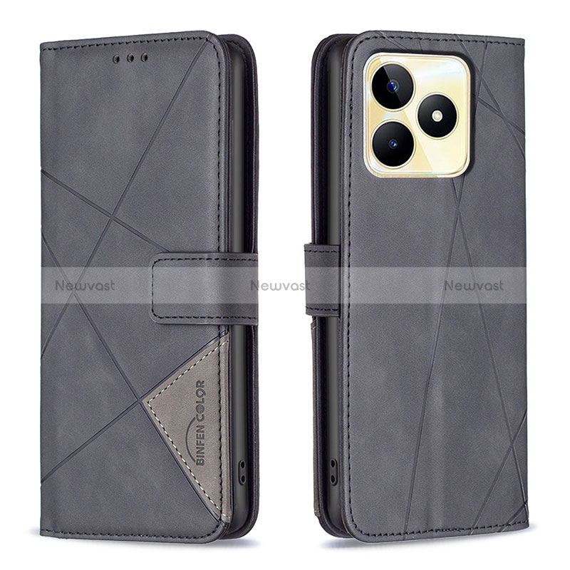 Leather Case Stands Flip Cover Holder B08F for Realme C51