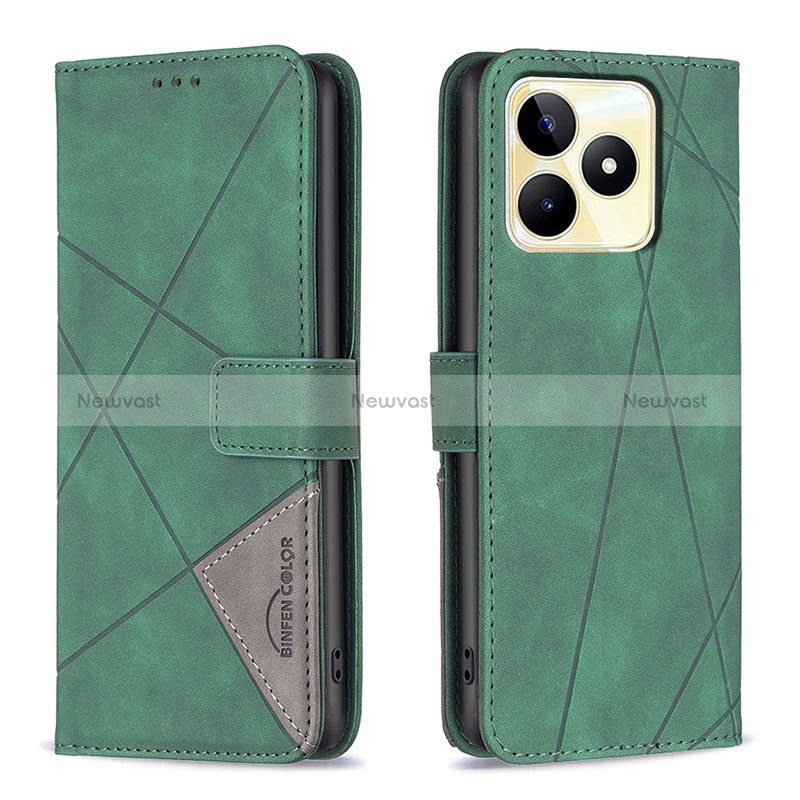 Leather Case Stands Flip Cover Holder B08F for Realme C51