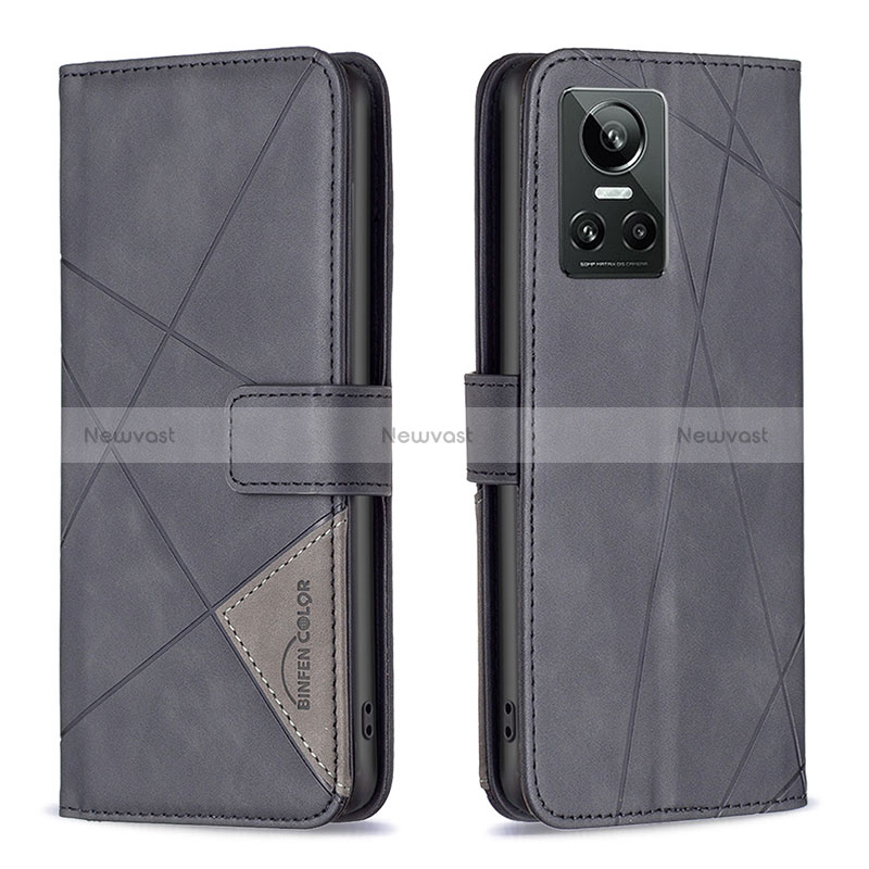 Leather Case Stands Flip Cover Holder B08F for Realme GT Neo3 5G