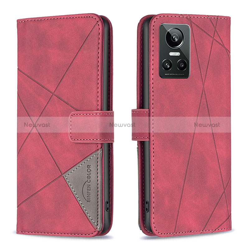 Leather Case Stands Flip Cover Holder B08F for Realme GT Neo3 5G