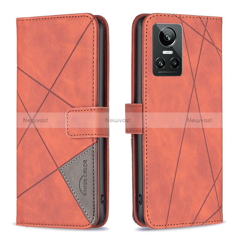 Leather Case Stands Flip Cover Holder B08F for Realme GT Neo3 5G