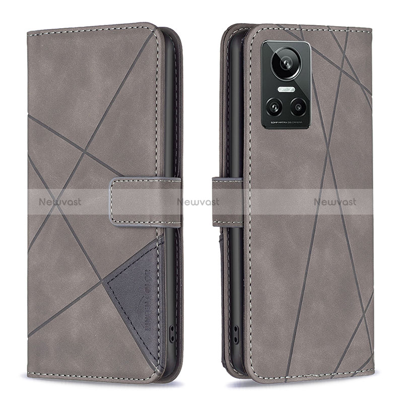 Leather Case Stands Flip Cover Holder B08F for Realme GT Neo3 5G