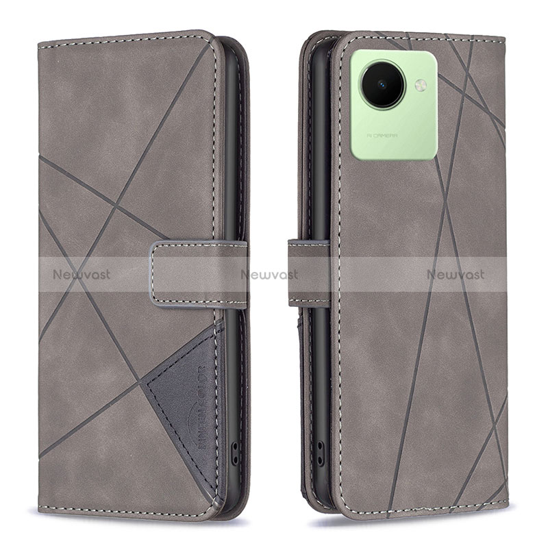 Leather Case Stands Flip Cover Holder B08F for Realme Narzo 50i Prime