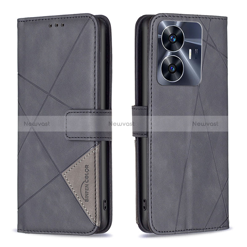 Leather Case Stands Flip Cover Holder B08F for Realme Narzo N55