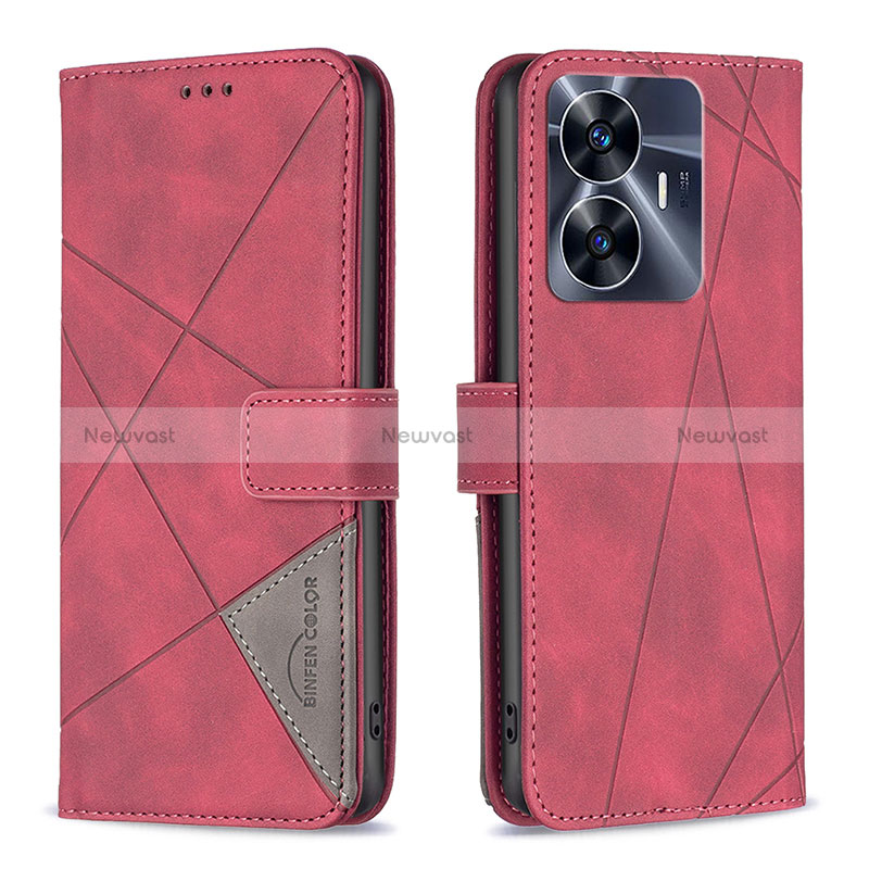 Leather Case Stands Flip Cover Holder B08F for Realme Narzo N55