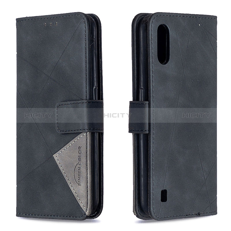 Leather Case Stands Flip Cover Holder B08F for Samsung Galaxy A01 SM-A015