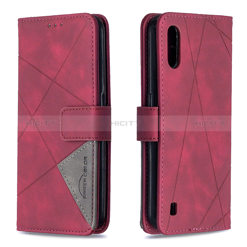 Leather Case Stands Flip Cover Holder B08F for Samsung Galaxy A01 SM-A015