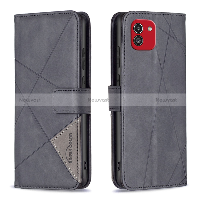 Leather Case Stands Flip Cover Holder B08F for Samsung Galaxy A03