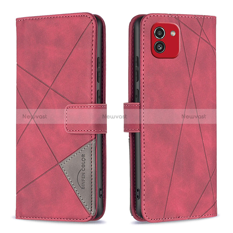 Leather Case Stands Flip Cover Holder B08F for Samsung Galaxy A03