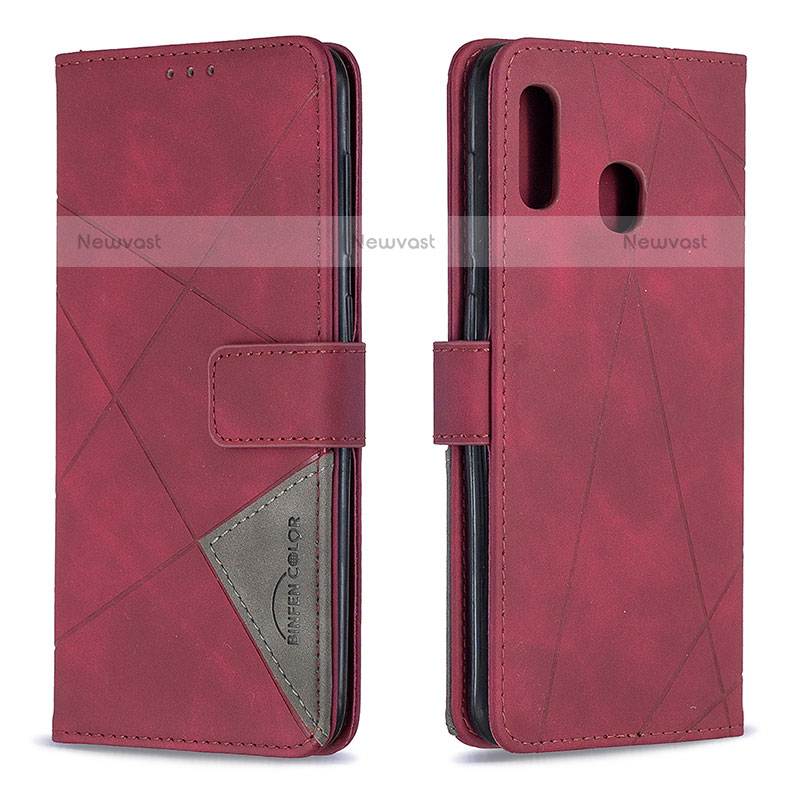 Leather Case Stands Flip Cover Holder B08F for Samsung Galaxy A20