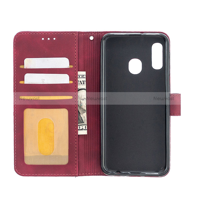 Leather Case Stands Flip Cover Holder B08F for Samsung Galaxy A20e