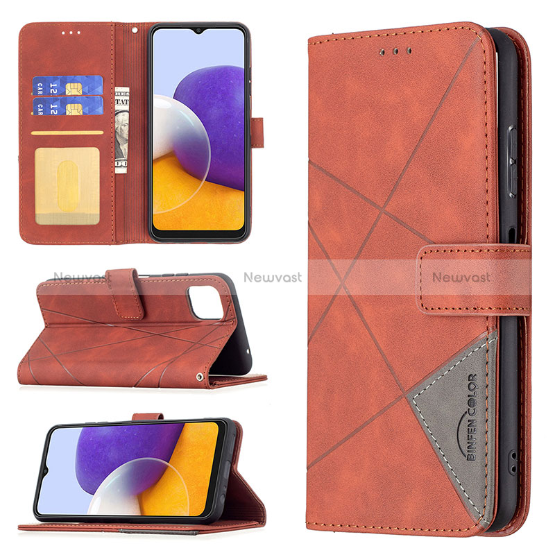 Leather Case Stands Flip Cover Holder B08F for Samsung Galaxy A22 5G