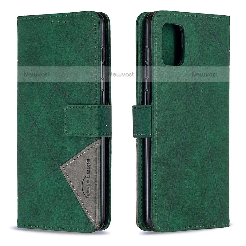 Leather Case Stands Flip Cover Holder B08F for Samsung Galaxy A31 Green