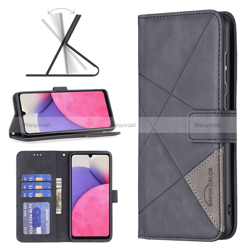 Leather Case Stands Flip Cover Holder B08F for Samsung Galaxy A33 5G