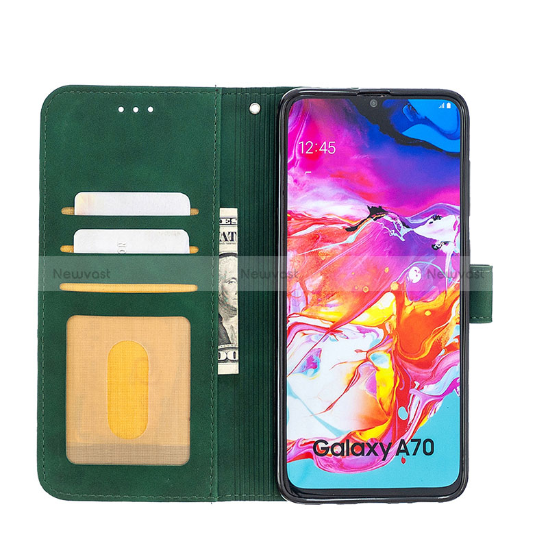 Leather Case Stands Flip Cover Holder B08F for Samsung Galaxy A70S