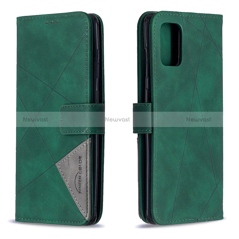 Leather Case Stands Flip Cover Holder B08F for Samsung Galaxy A71 5G Green