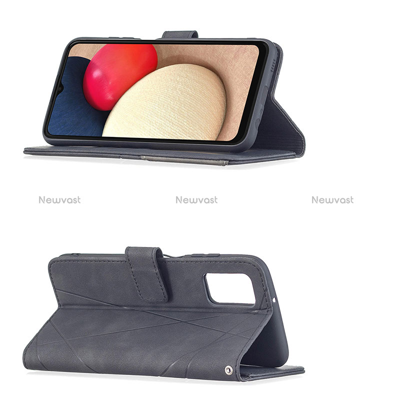 Leather Case Stands Flip Cover Holder B08F for Samsung Galaxy M02s