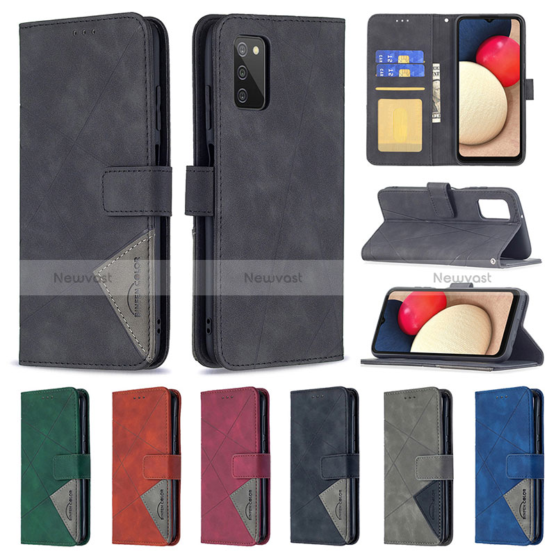 Leather Case Stands Flip Cover Holder B08F for Samsung Galaxy M02s