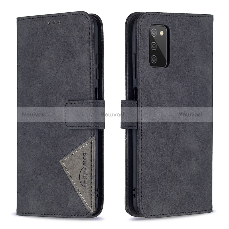 Leather Case Stands Flip Cover Holder B08F for Samsung Galaxy M02s