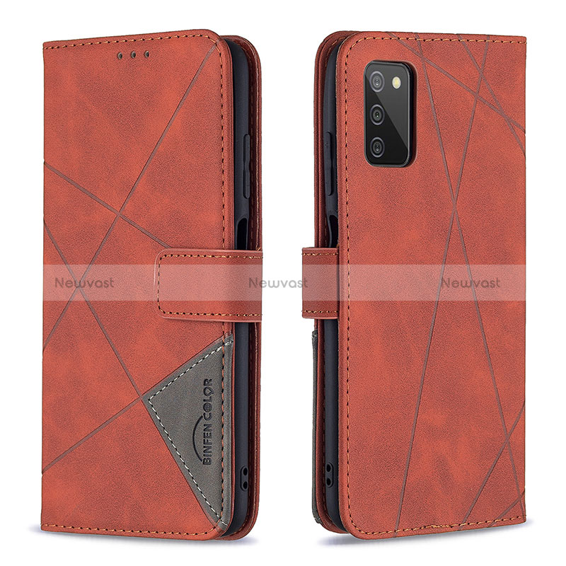 Leather Case Stands Flip Cover Holder B08F for Samsung Galaxy M02s