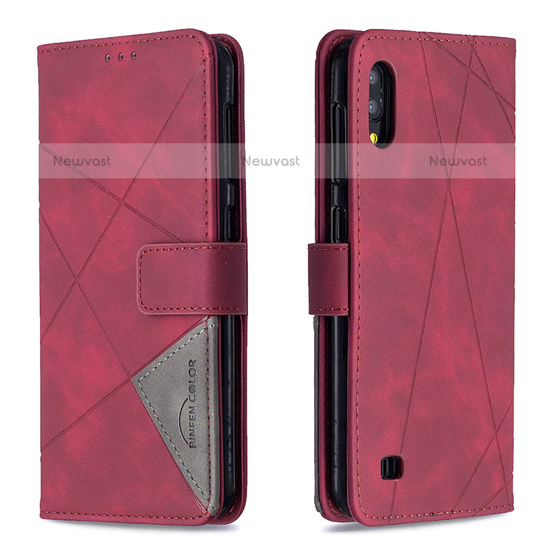 Leather Case Stands Flip Cover Holder B08F for Samsung Galaxy M10