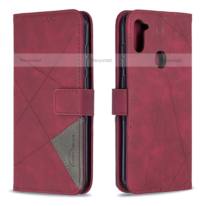 Leather Case Stands Flip Cover Holder B08F for Samsung Galaxy M11