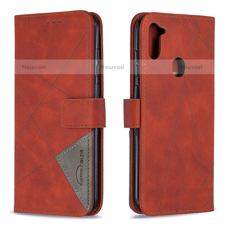 Leather Case Stands Flip Cover Holder B08F for Samsung Galaxy M11