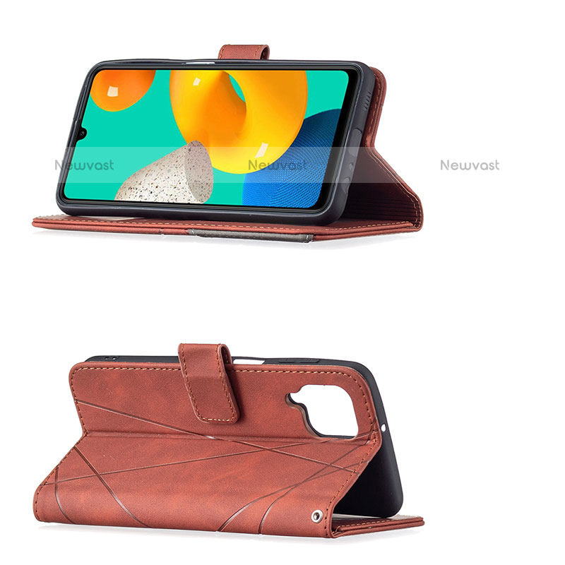 Leather Case Stands Flip Cover Holder B08F for Samsung Galaxy M32 4G