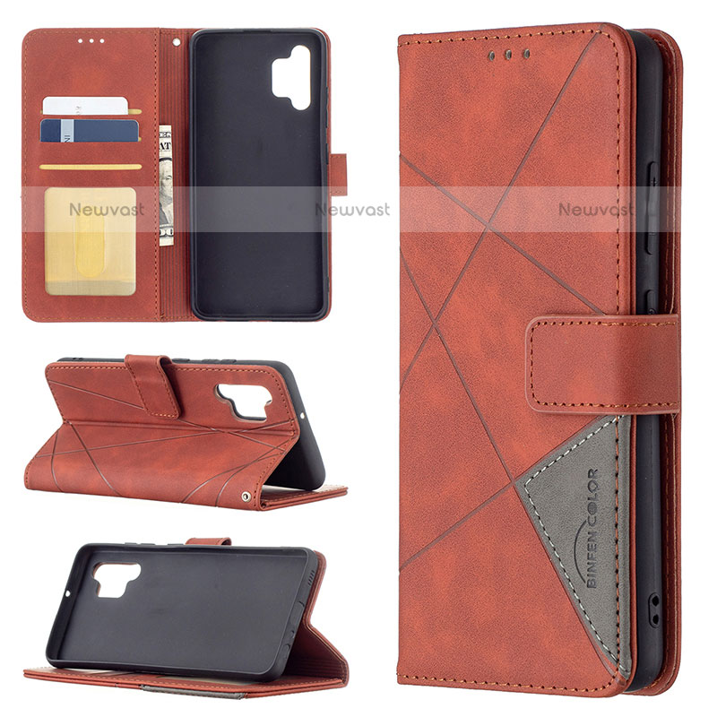 Leather Case Stands Flip Cover Holder B08F for Samsung Galaxy M32 5G