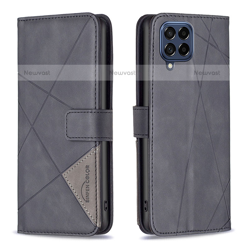 Leather Case Stands Flip Cover Holder B08F for Samsung Galaxy M53 5G