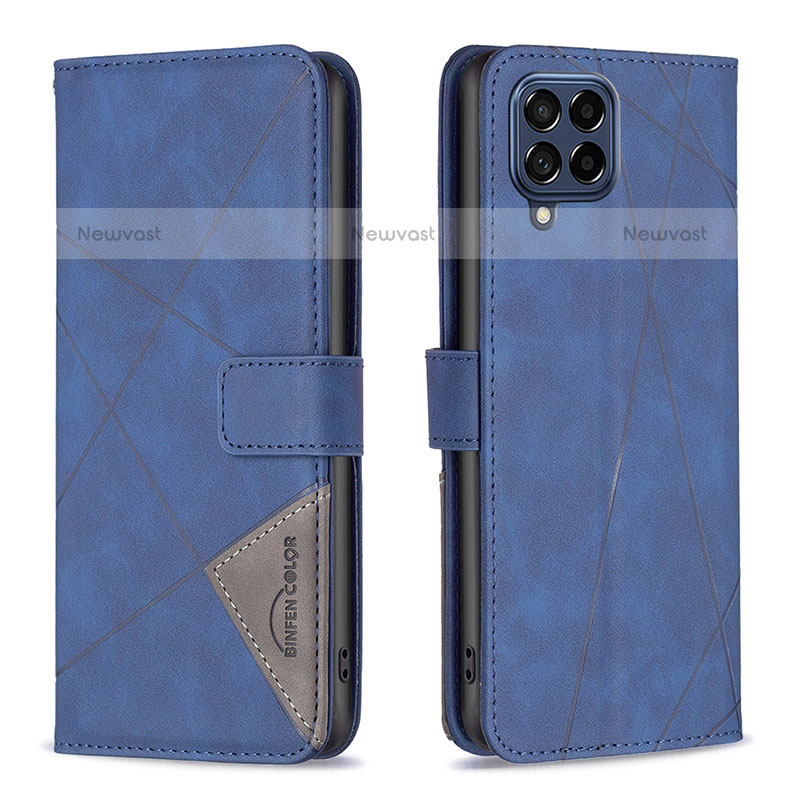 Leather Case Stands Flip Cover Holder B08F for Samsung Galaxy M53 5G