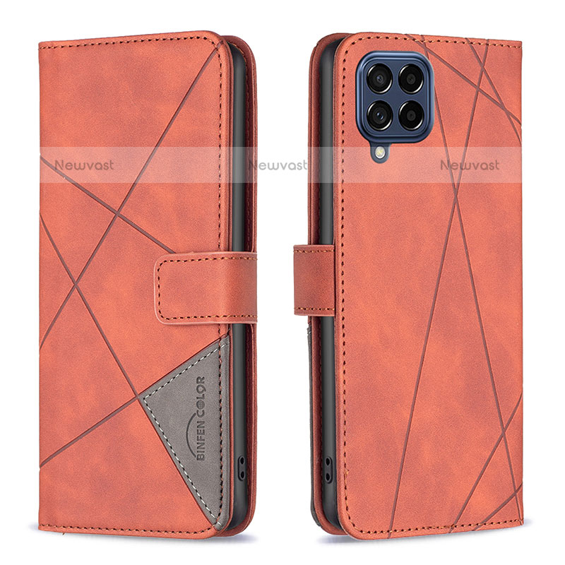 Leather Case Stands Flip Cover Holder B08F for Samsung Galaxy M53 5G