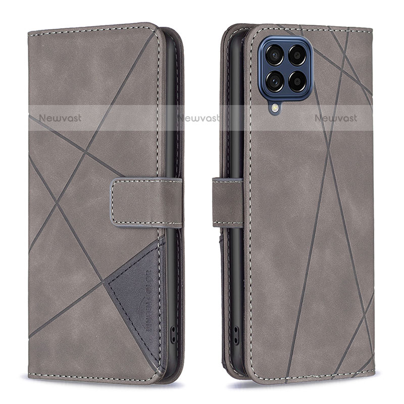 Leather Case Stands Flip Cover Holder B08F for Samsung Galaxy M53 5G