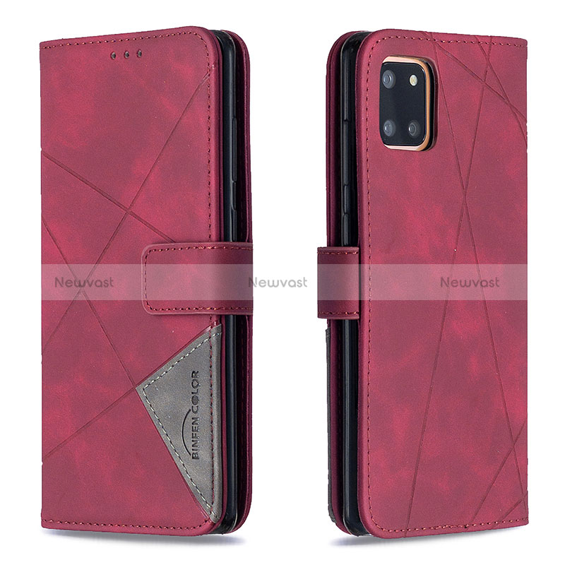 Leather Case Stands Flip Cover Holder B08F for Samsung Galaxy M60s Red