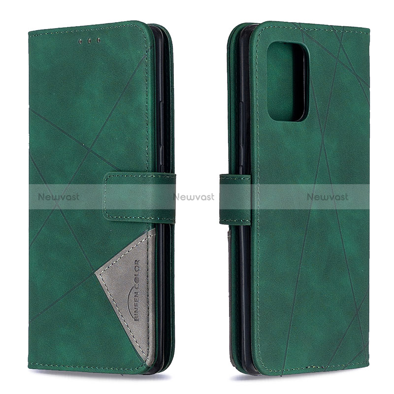 Leather Case Stands Flip Cover Holder B08F for Samsung Galaxy M80S Green