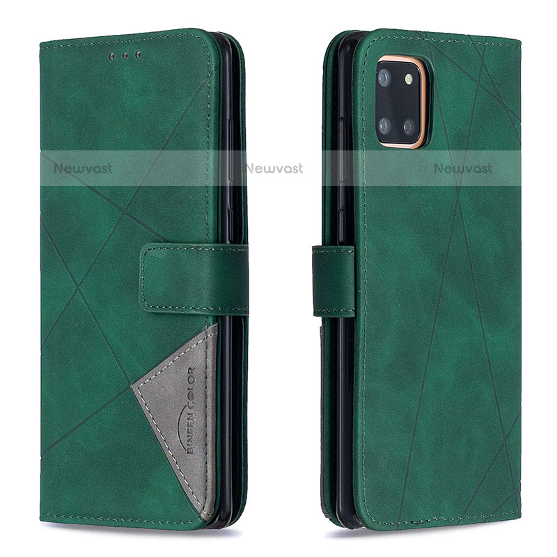 Leather Case Stands Flip Cover Holder B08F for Samsung Galaxy Note 10 Lite Green