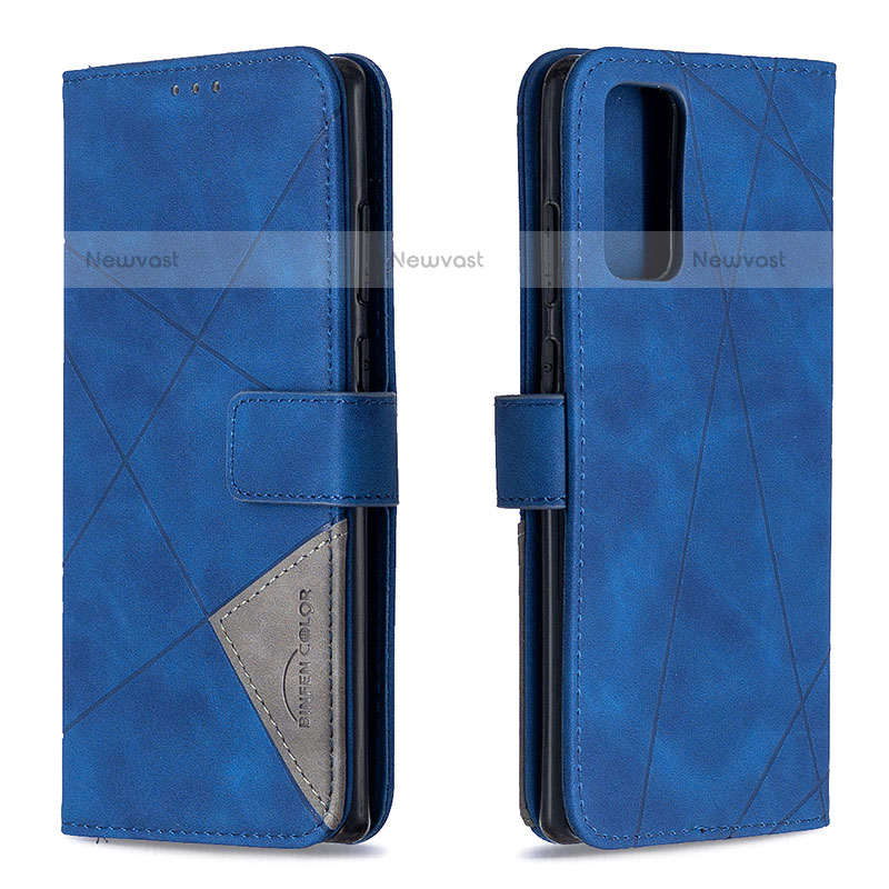 Leather Case Stands Flip Cover Holder B08F for Samsung Galaxy Note 20 5G Blue