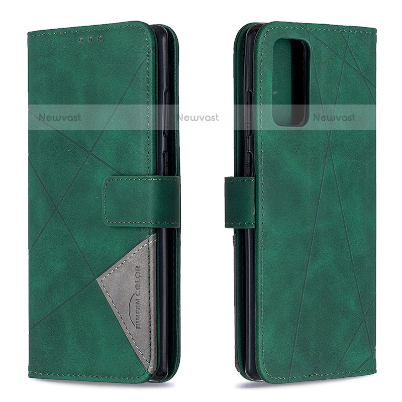 Leather Case Stands Flip Cover Holder B08F for Samsung Galaxy Note 20 5G Green