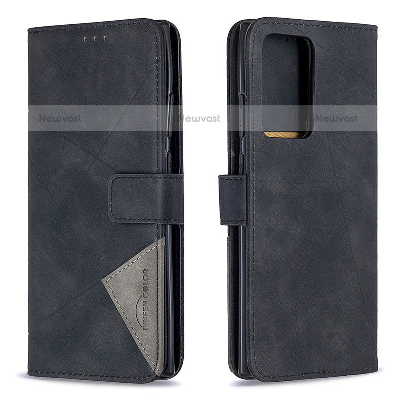 Leather Case Stands Flip Cover Holder B08F for Samsung Galaxy Note 20 Ultra 5G Black