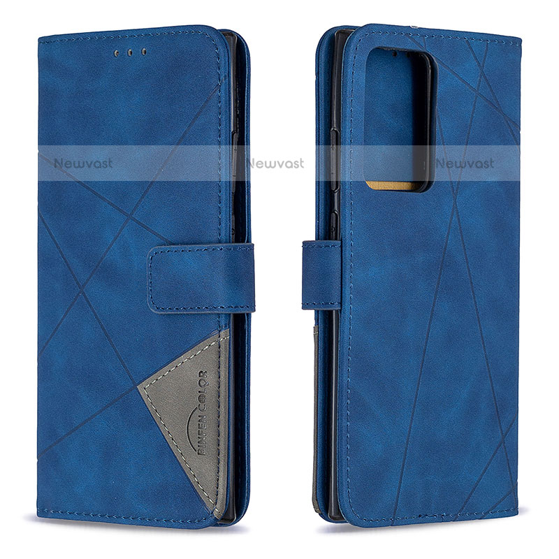 Leather Case Stands Flip Cover Holder B08F for Samsung Galaxy Note 20 Ultra 5G Blue