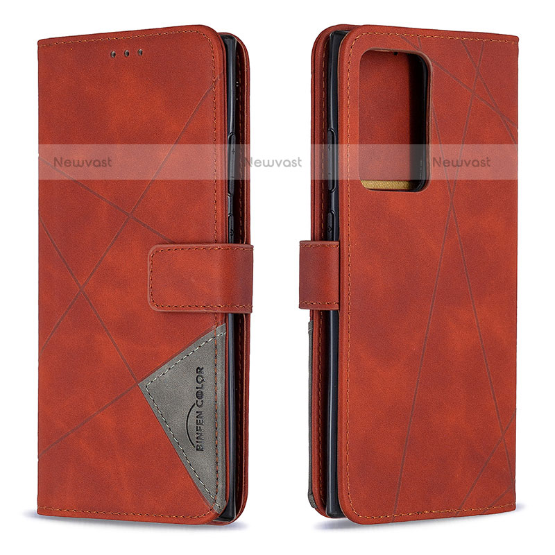 Leather Case Stands Flip Cover Holder B08F for Samsung Galaxy Note 20 Ultra 5G Orange