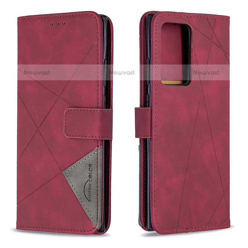 Leather Case Stands Flip Cover Holder B08F for Samsung Galaxy Note 20 Ultra 5G Red