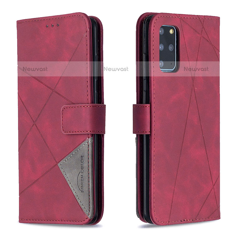 Leather Case Stands Flip Cover Holder B08F for Samsung Galaxy S20 Plus Red