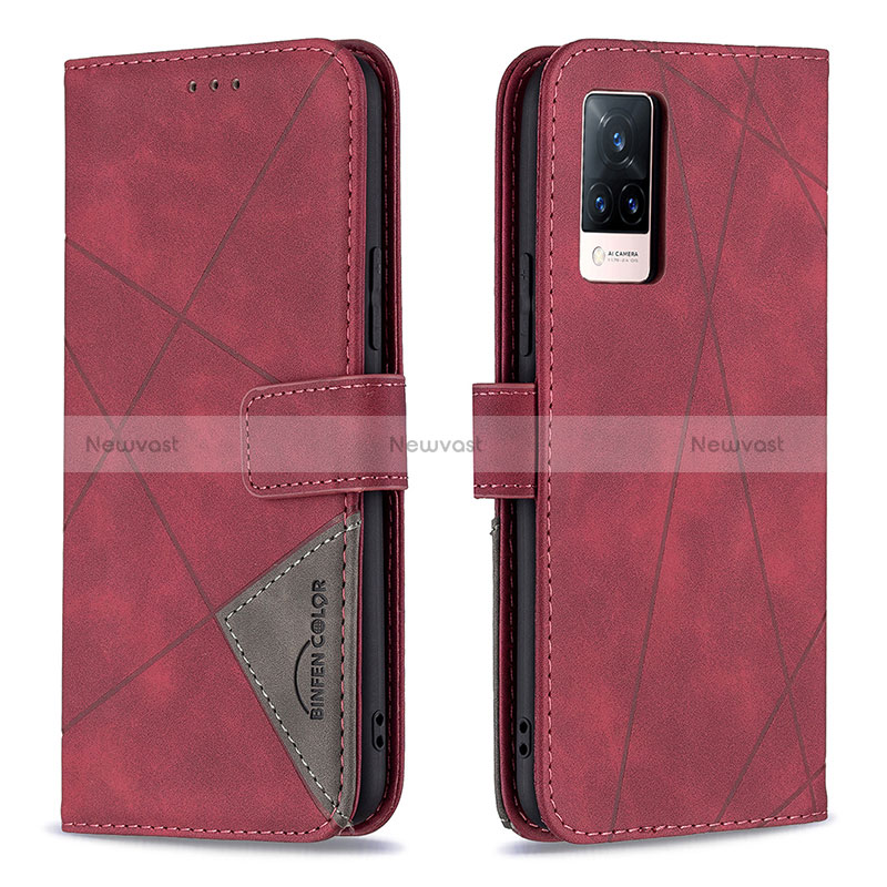 Leather Case Stands Flip Cover Holder B08F for Vivo V21 5G